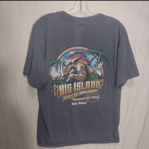 Vintage Kona Hawaii Harley Davidson Gray T-shirt Size Large